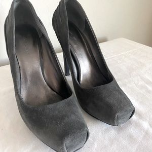 Nine West Grey Suede Platform Heels 8.5m